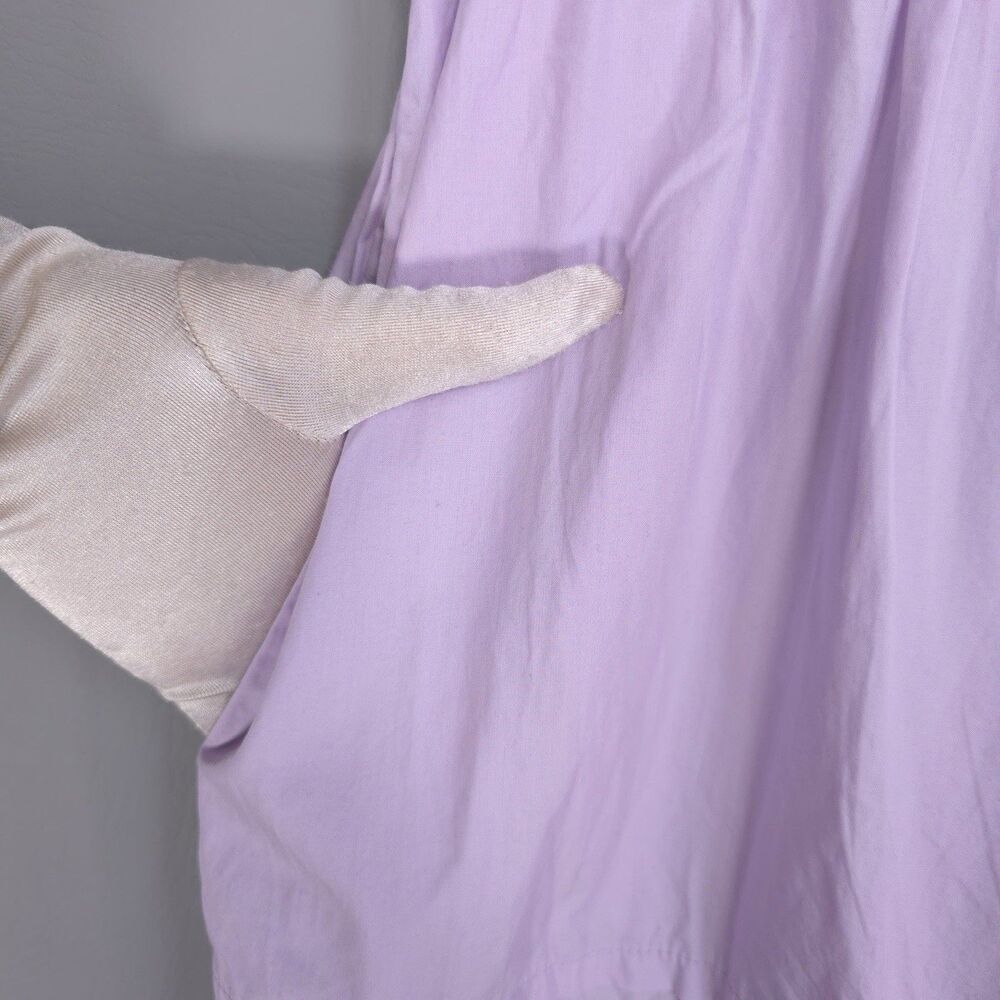Quince New Women 100% ORGANIC COTTON Poplin Tiered Maxi Dress LARGE Pastel Lilac - Picture 8 of 14